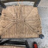 Set of a painted table with its 5 chairs
