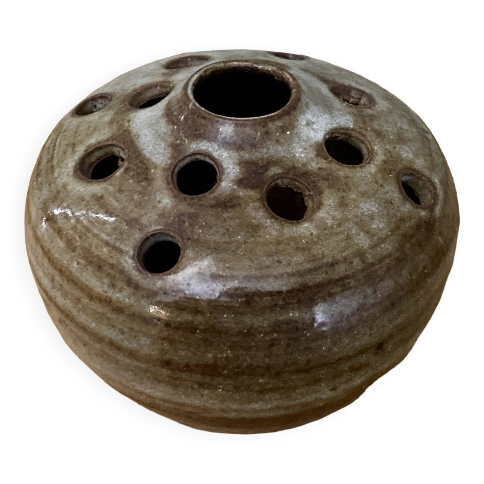 Pique-fleurs vintage en grès