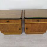 Pair of vintage oak bedside tables