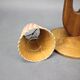 Mid-century adjustable wooden table lamp with checked shade, Czechoslovakia
