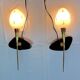 Maison Arlus Pair of brass and black wall sconces, France Mid-Century