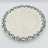 Flat plates in faience Land of Fer Choisy Le Roi, year 50, dark blue décor