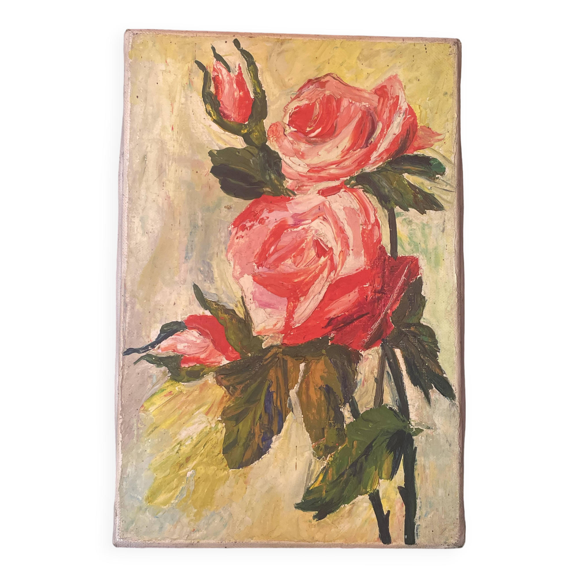 Small oil on canvas some 20th century roses