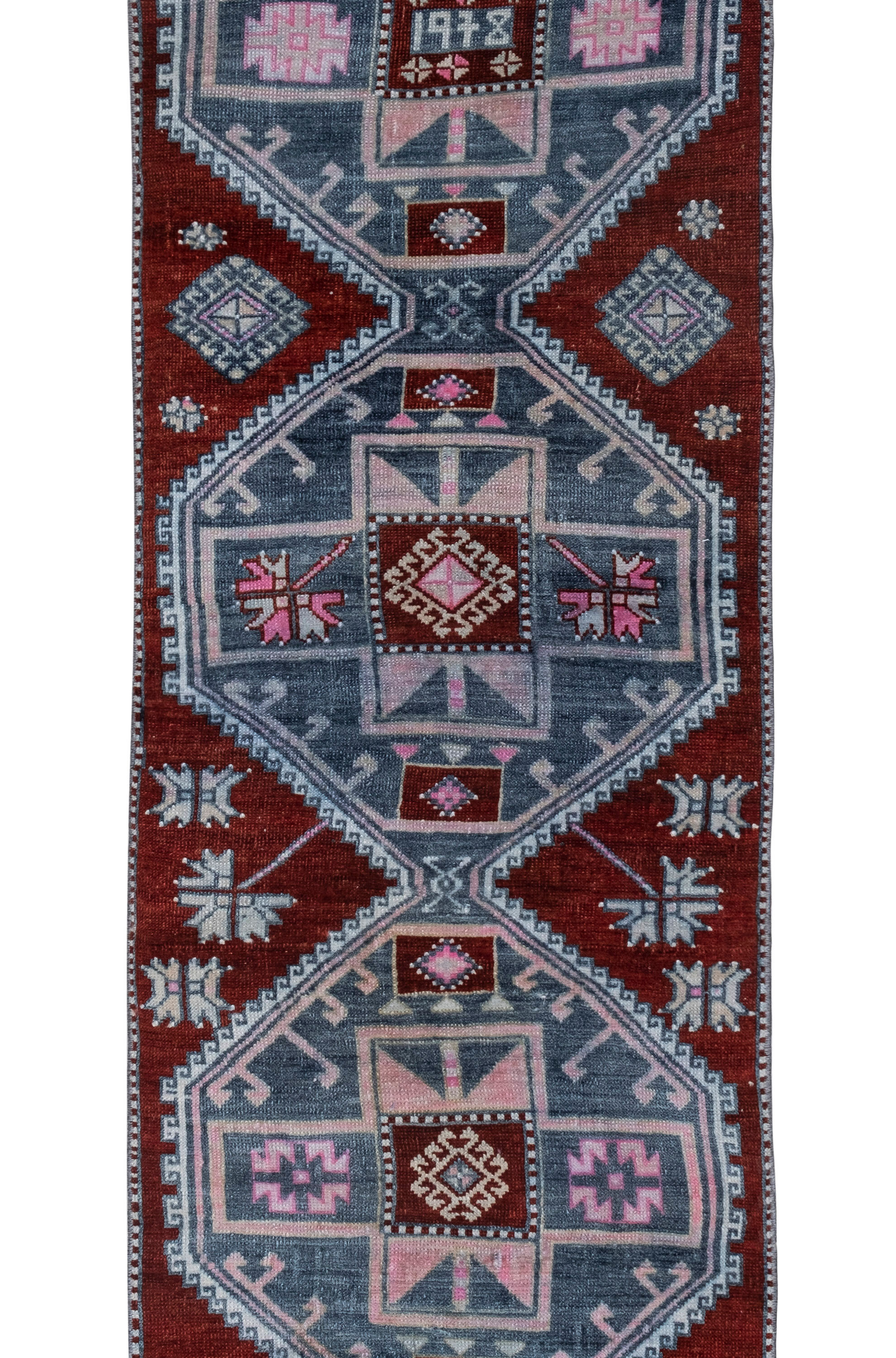 Vintage turkish oushak rug runner 71 x 247 cm