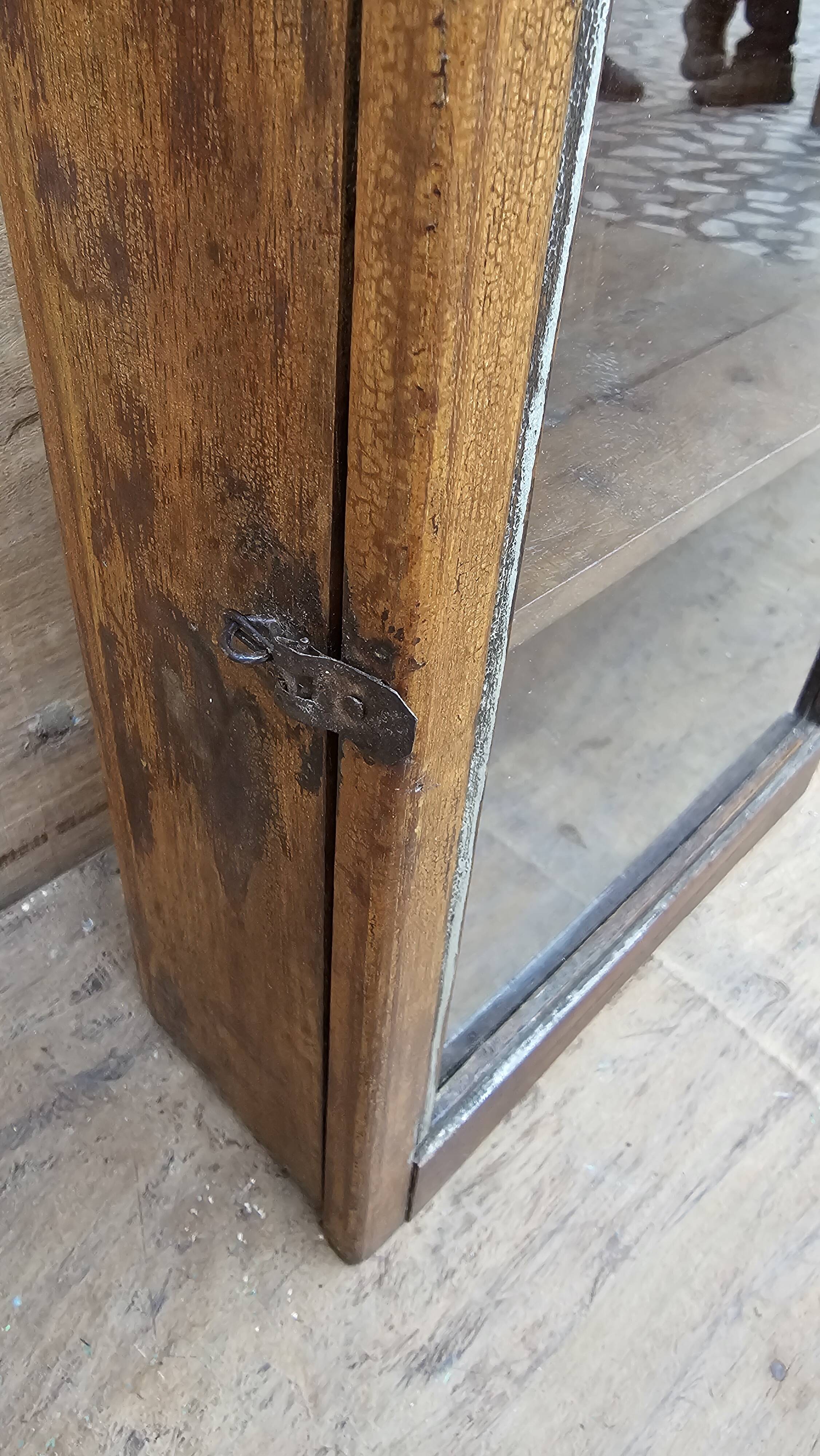 Old Art Deco wall display case in Burmese teak