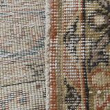 Tapis Persan Ancien – Fait Main Vintage à Médaillon, Tons Bleu et Brique