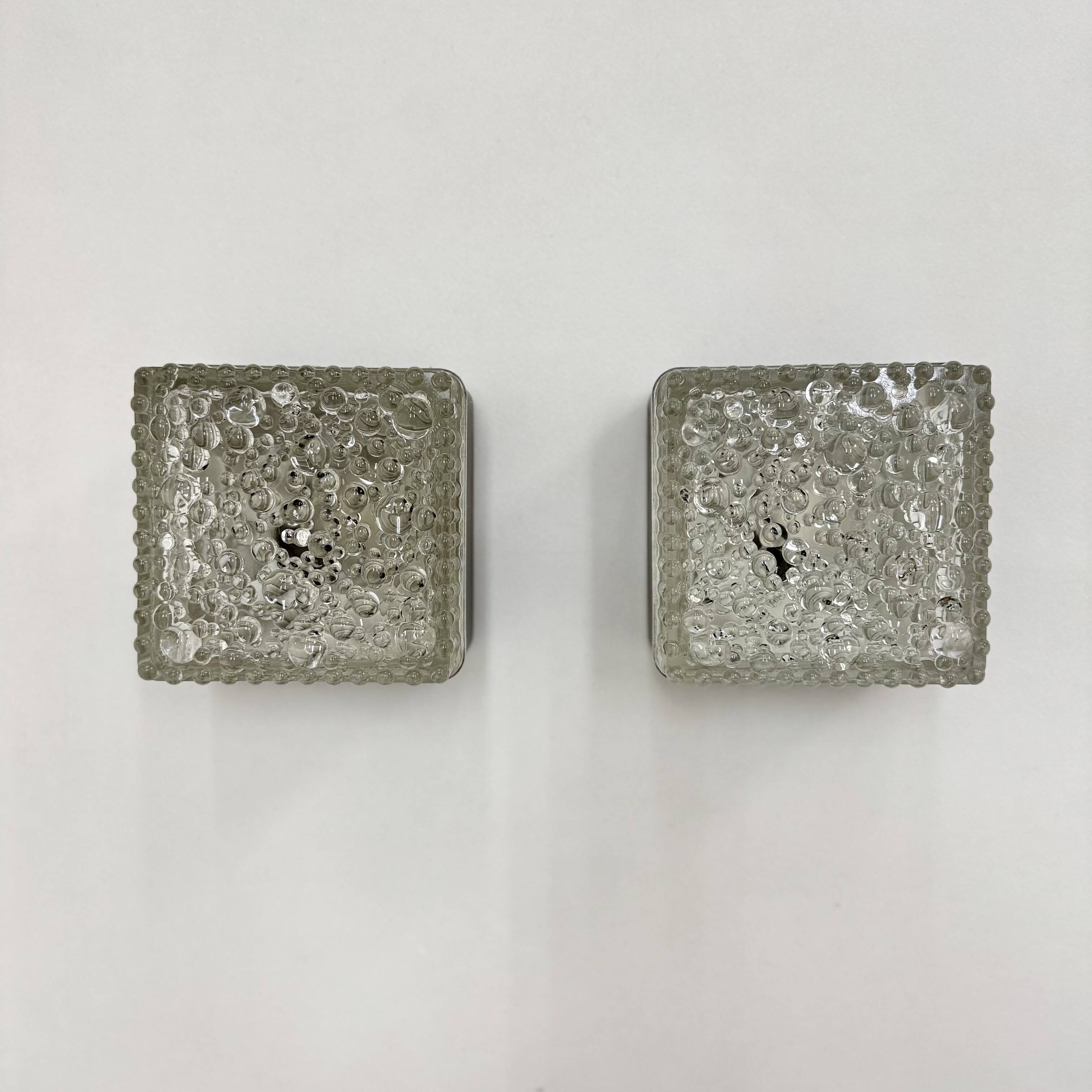 Set of 2 Staff leuchten bubble glass wall lamps , 1970s Germany