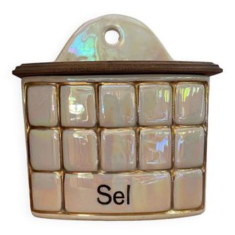 Vintage ceramic salt box