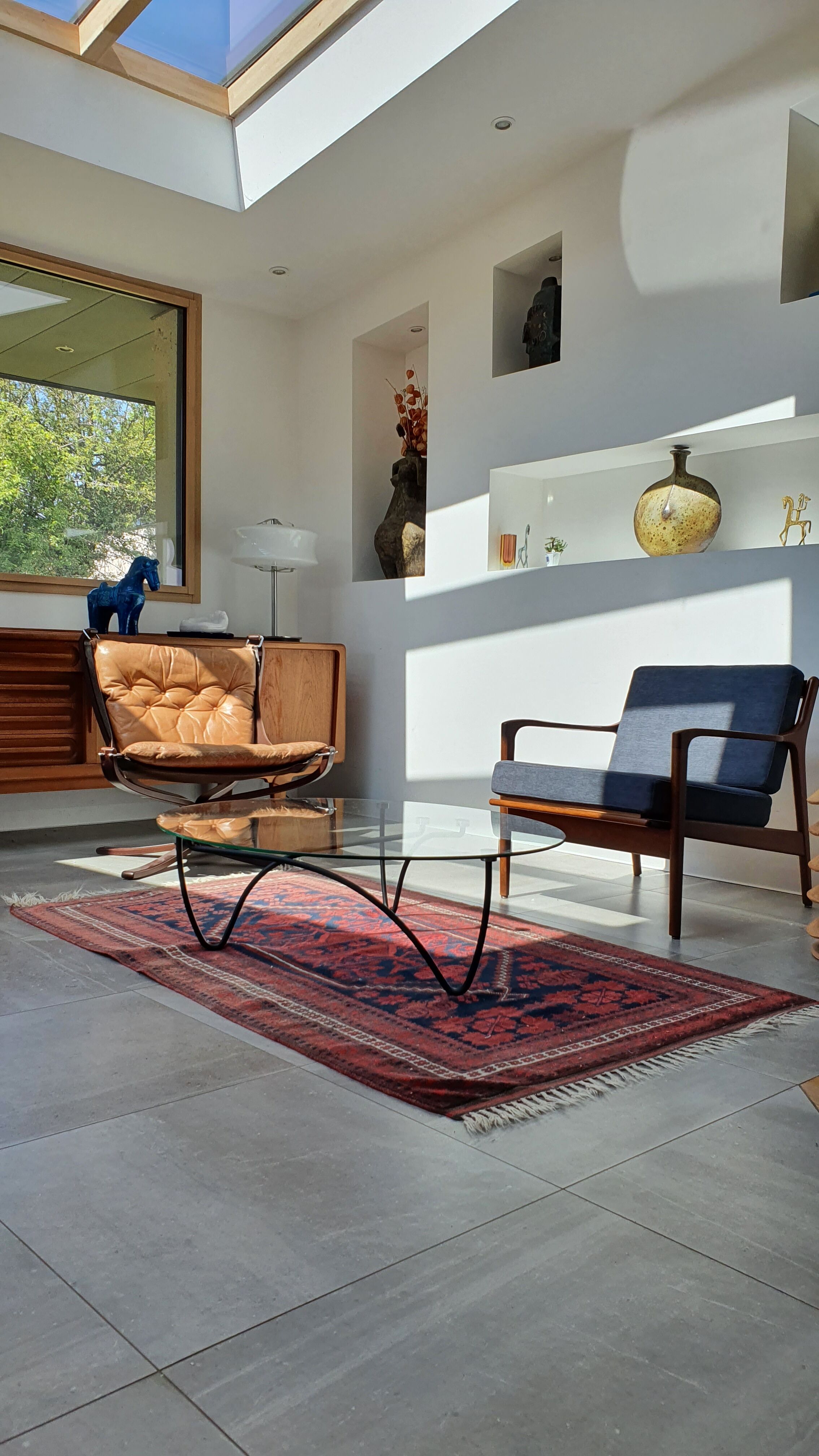 Old hand-knotted wool carpet