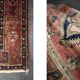 Vintage Hamadan Kamse oriental rug, handwoven in the Middle East, 1960s.