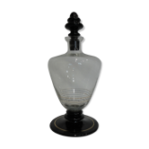 Vintage black and transparent glass carafe