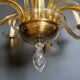Orange Murano crystal chandelier with 8 light arms. Italian work. Circa 1970.