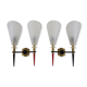 Pair of vintage Rockabilly double wall lamps