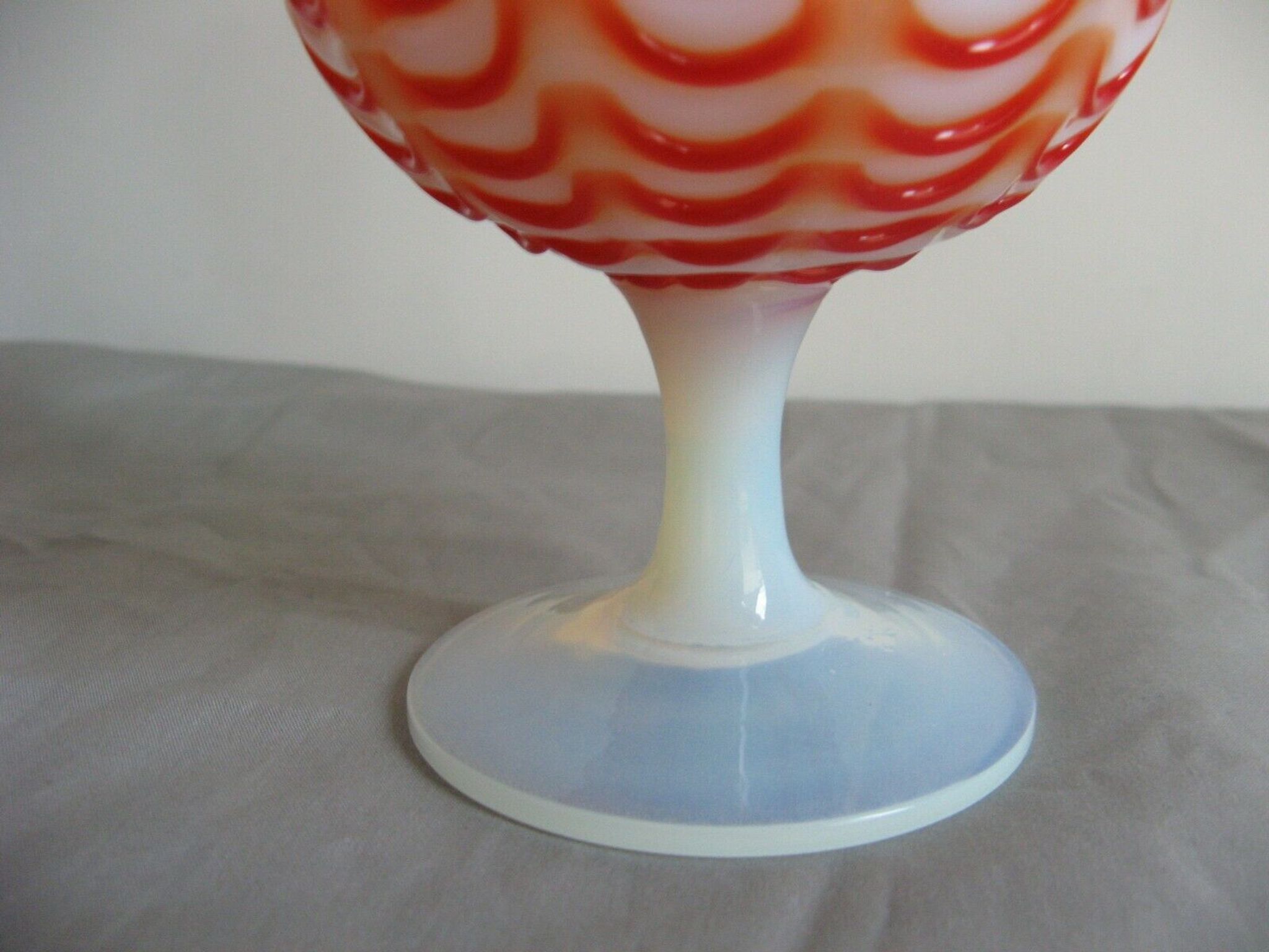 Crystal or opaline foot pitcher murano opalescent glass fair