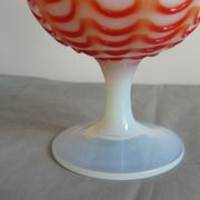Crystal or opaline foot pitcher murano opalescent glass fair