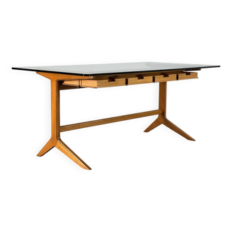 Rare walnut working table/desk by Ignazio Gardella, Milan – Italy, 1950.