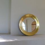 Modern round brass mirror from the mid-century by Glasmäster in Markaryd, Sweden, 1960s.