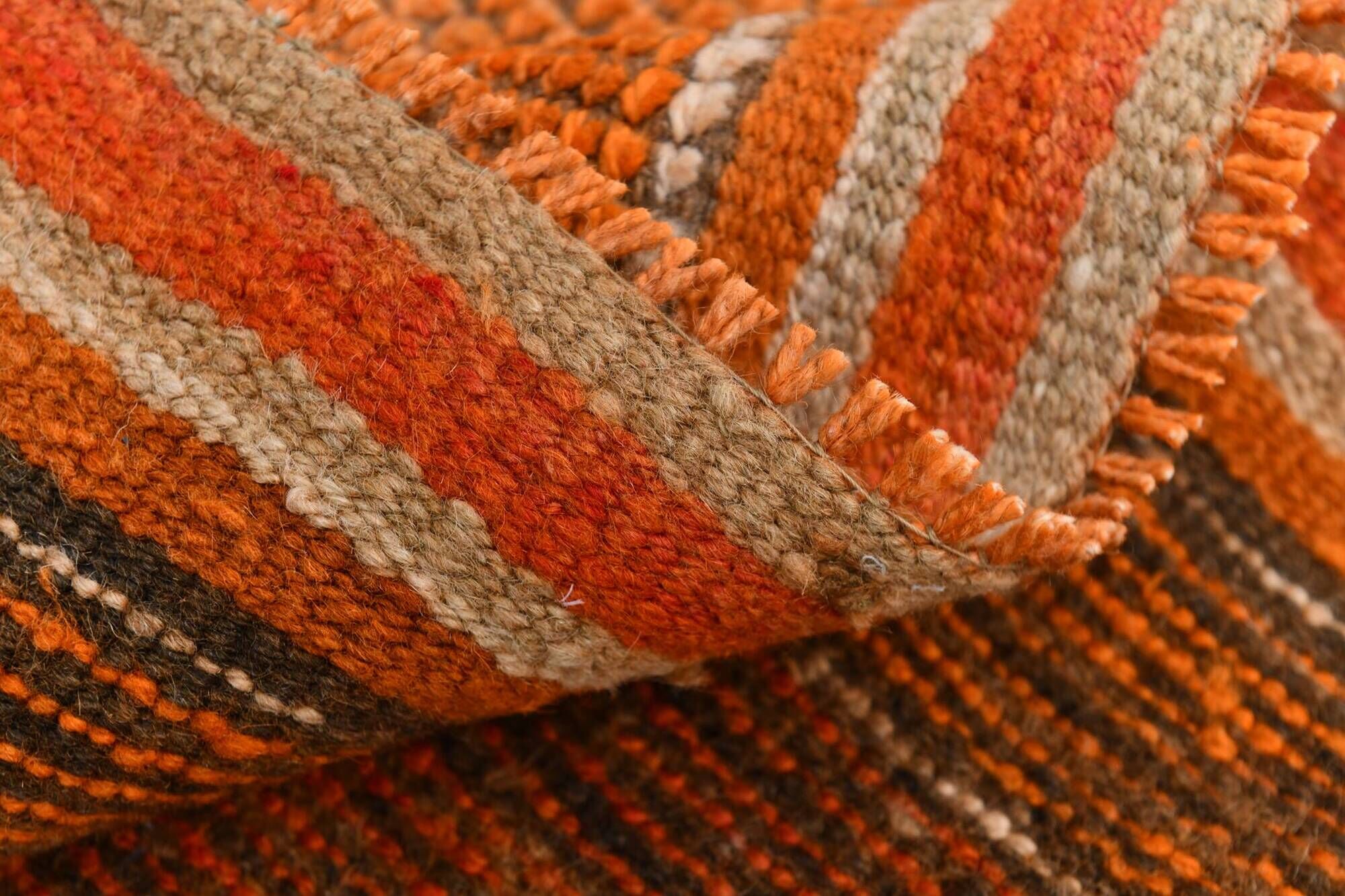 Tapis de couloir persan orange et rose