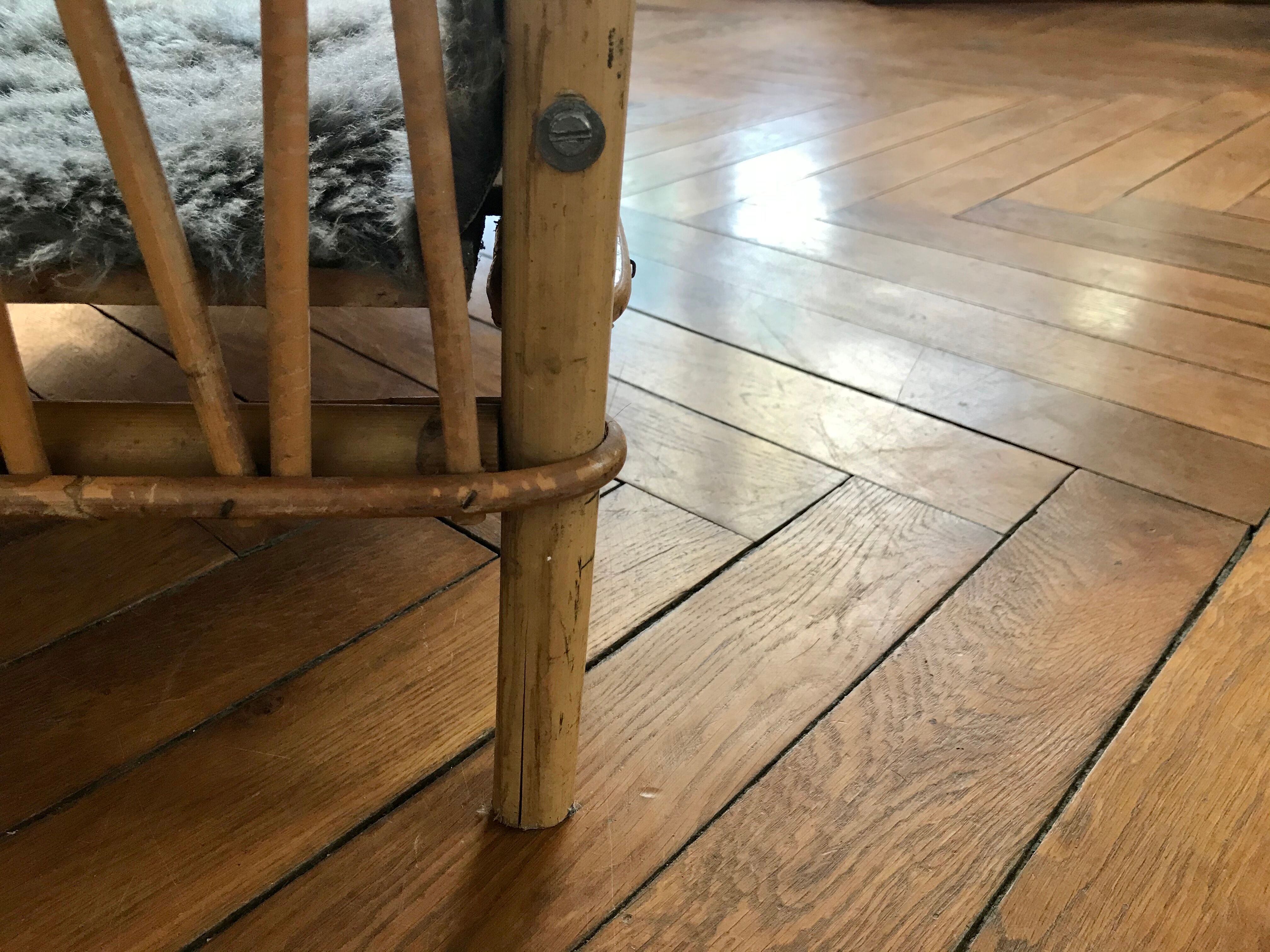 Rattan and bamboo child bed