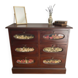 Commode grainetier en bois exotique