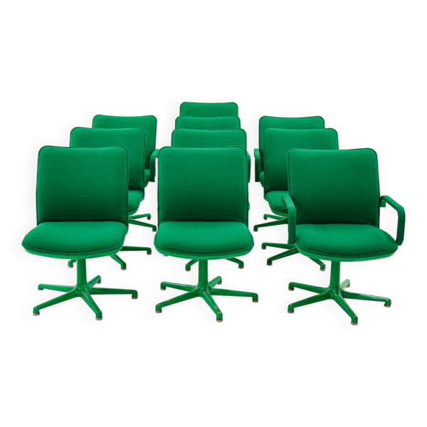 Ensemble de Fauteuils verts Artifort, design de Geoffrey Harcourt