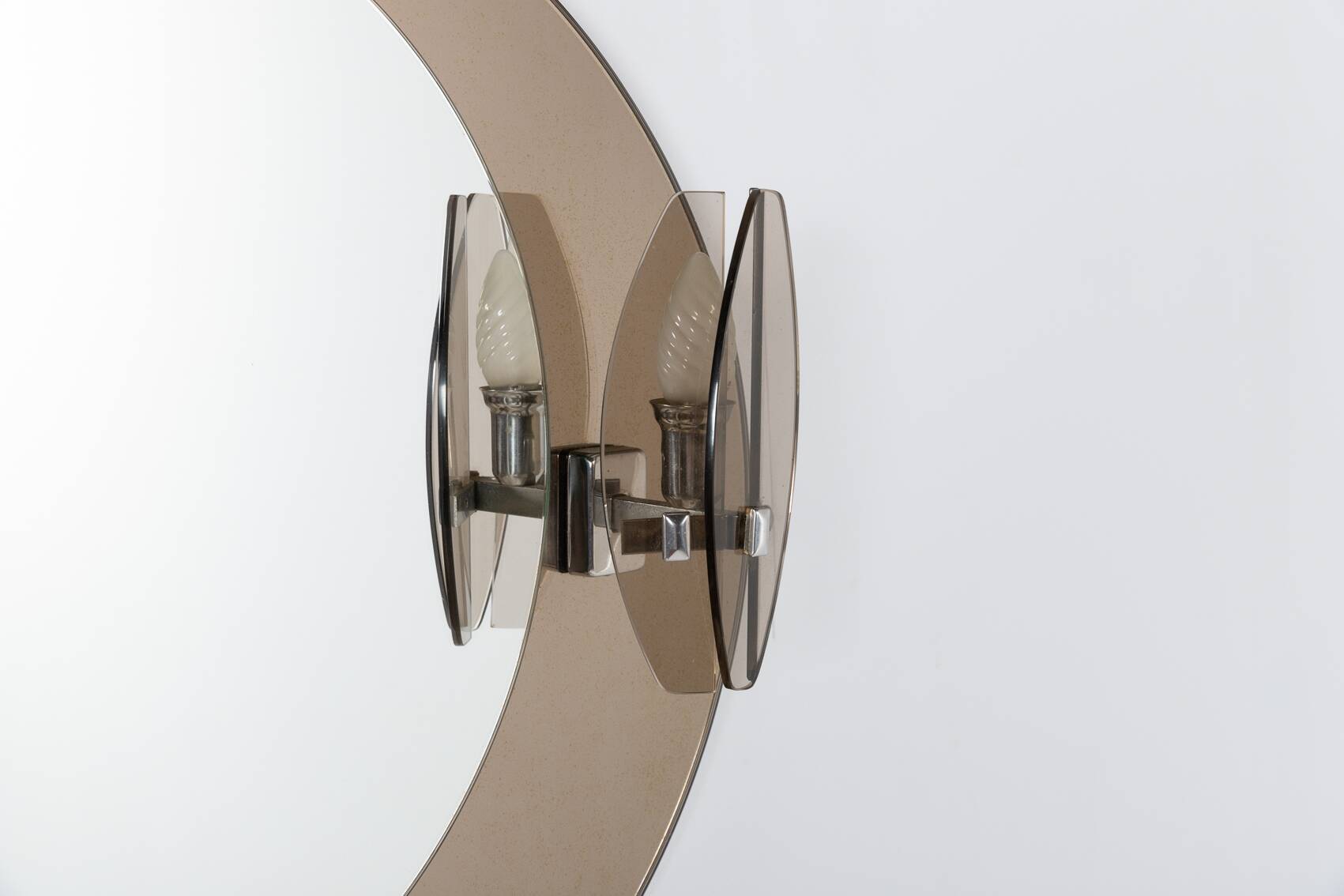 Miroir mural Mid-Century moderne avec appliques de Veca, Italie, 1960s