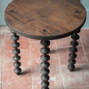 Wooden table with spool legs, coffee table, wooden side table, wooden end table, vintage round table, wooden table.