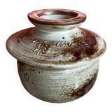 Stoneware Butter Dish Signed A