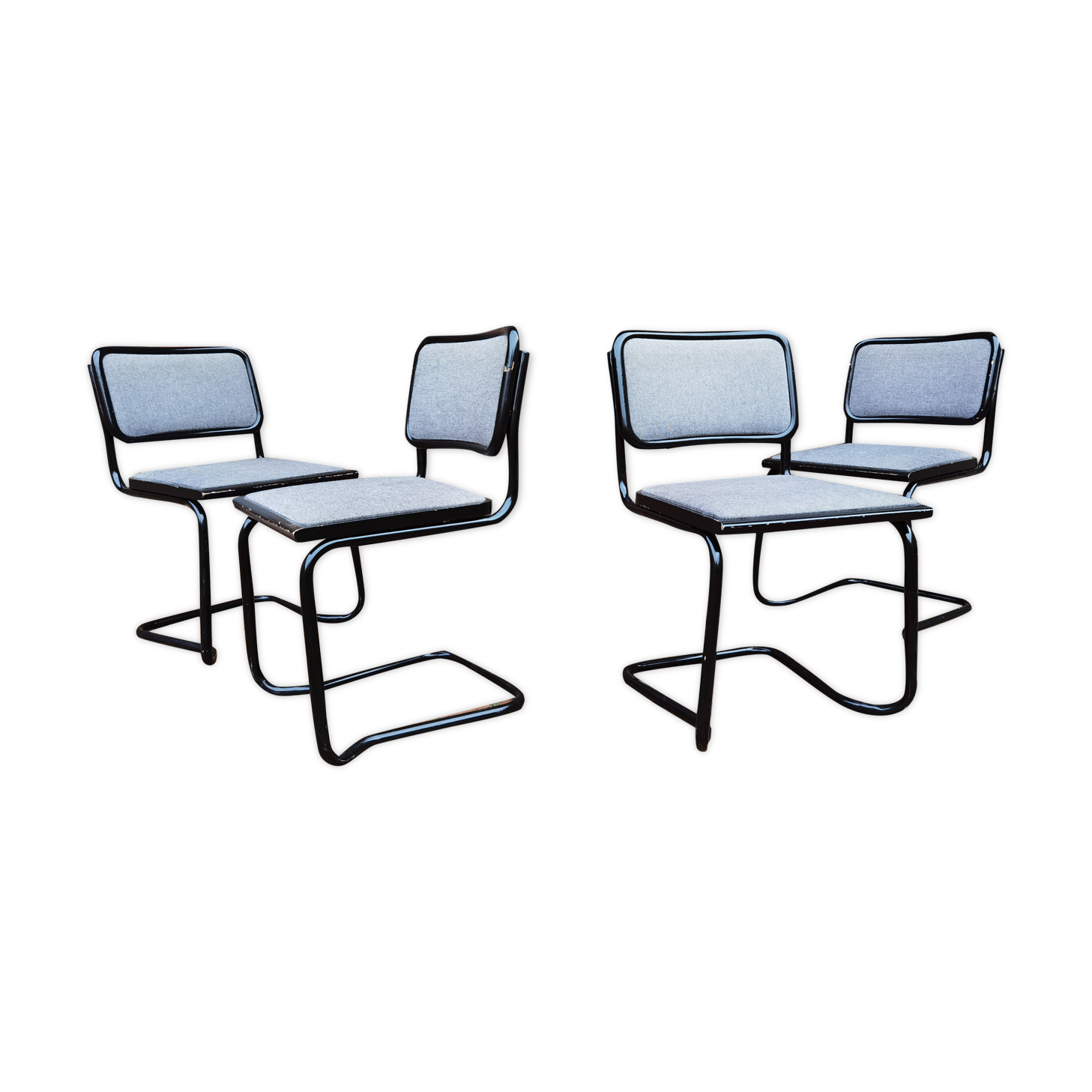 Lot of 4 chairs Marcel Breuer Cesca B32