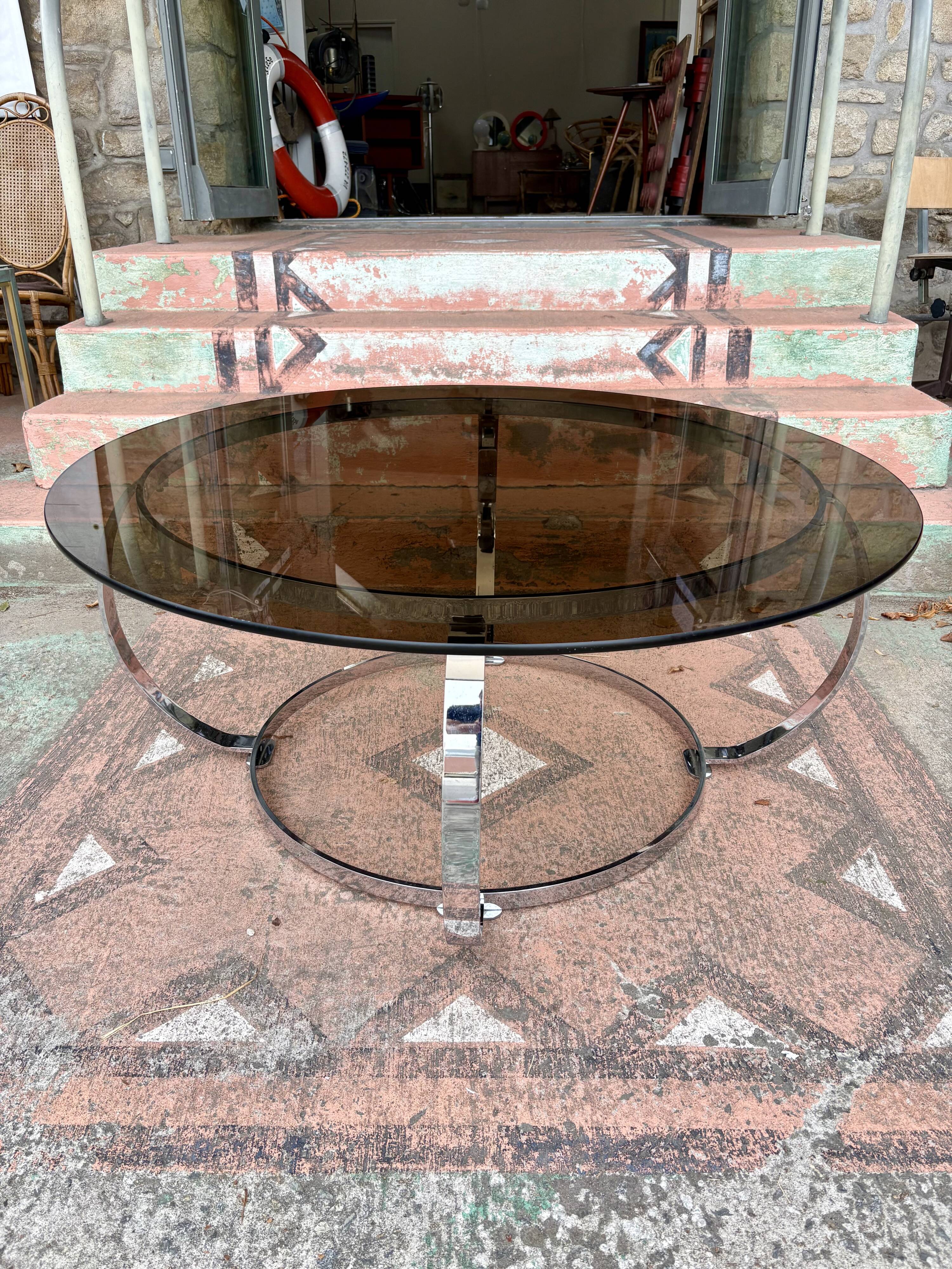 Table basse Space en métal chromé vers 1970
