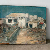 Bab-Azoun Gate, Algiers, oil on canvas signed
