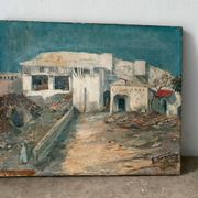 Porte Bab-Azoun, Alger, huile sur toile signé