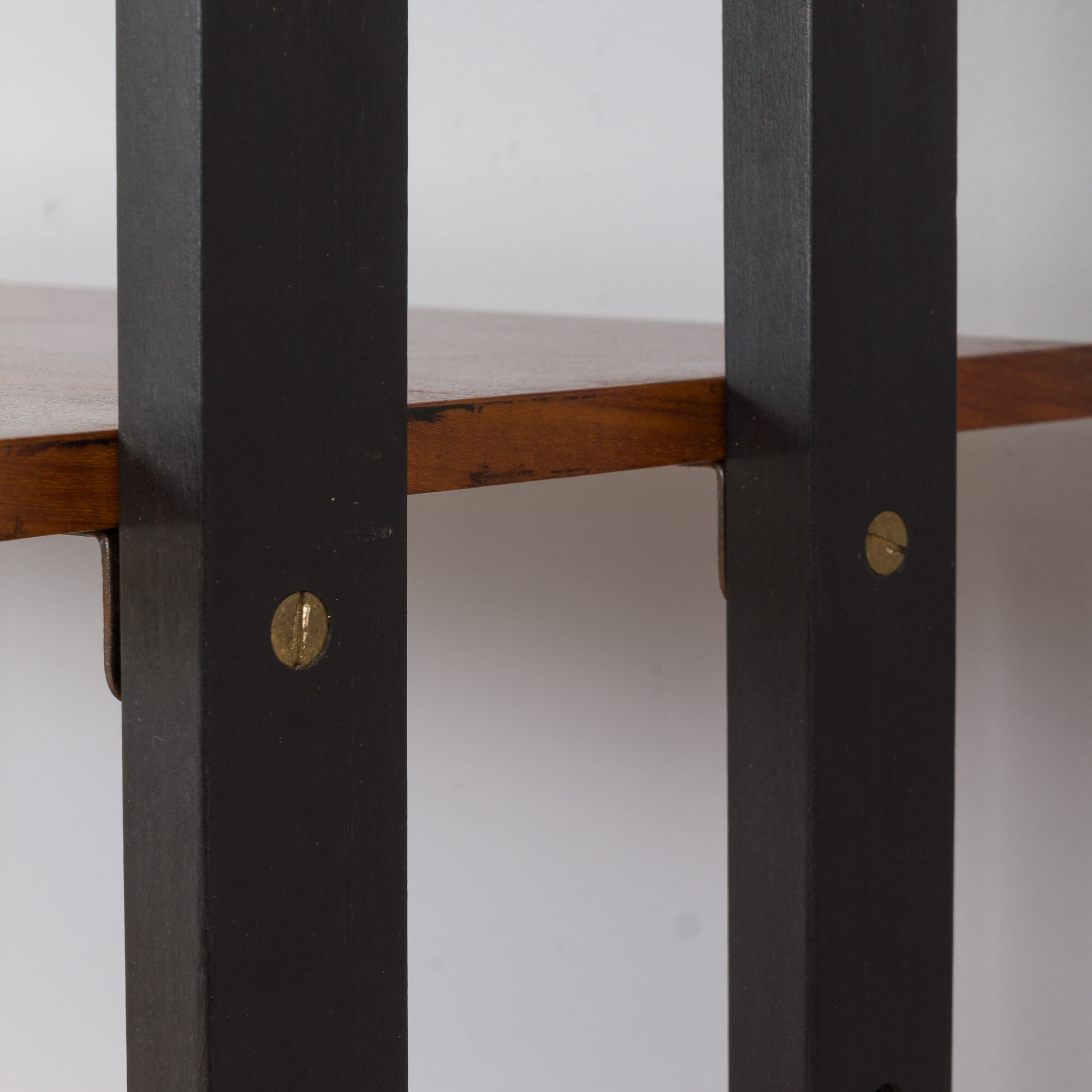 Italian mid century 2 bay teak wall unit free standing, 1960s