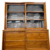 Vintage industrial wooden display cabinet / school cabinet