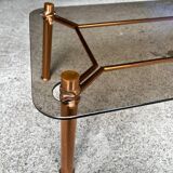 Table basse vintage cuivree 1950