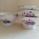 Set of 4 bowls purple porcelain decoration