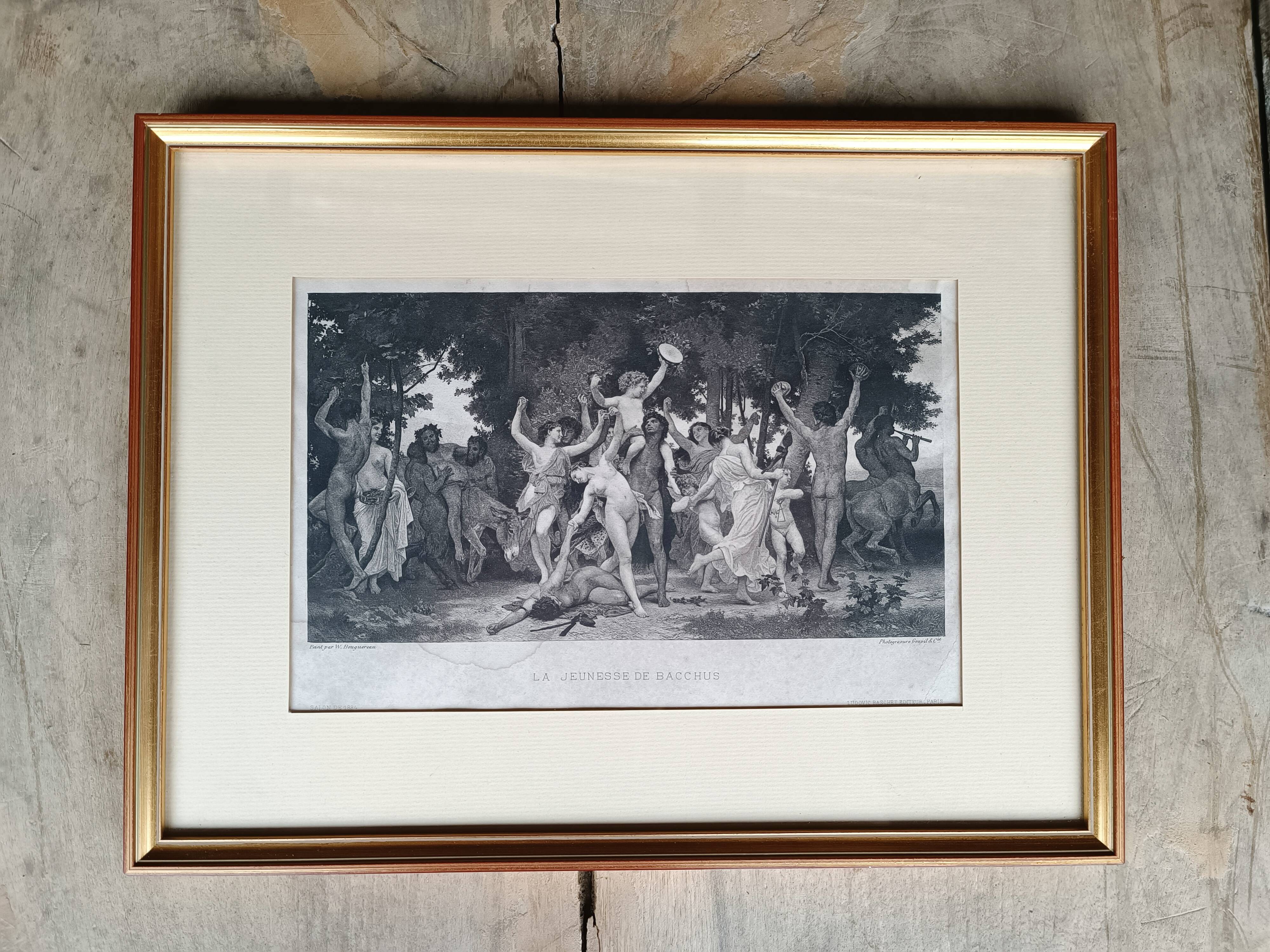 Gravure ancienne Bacchus