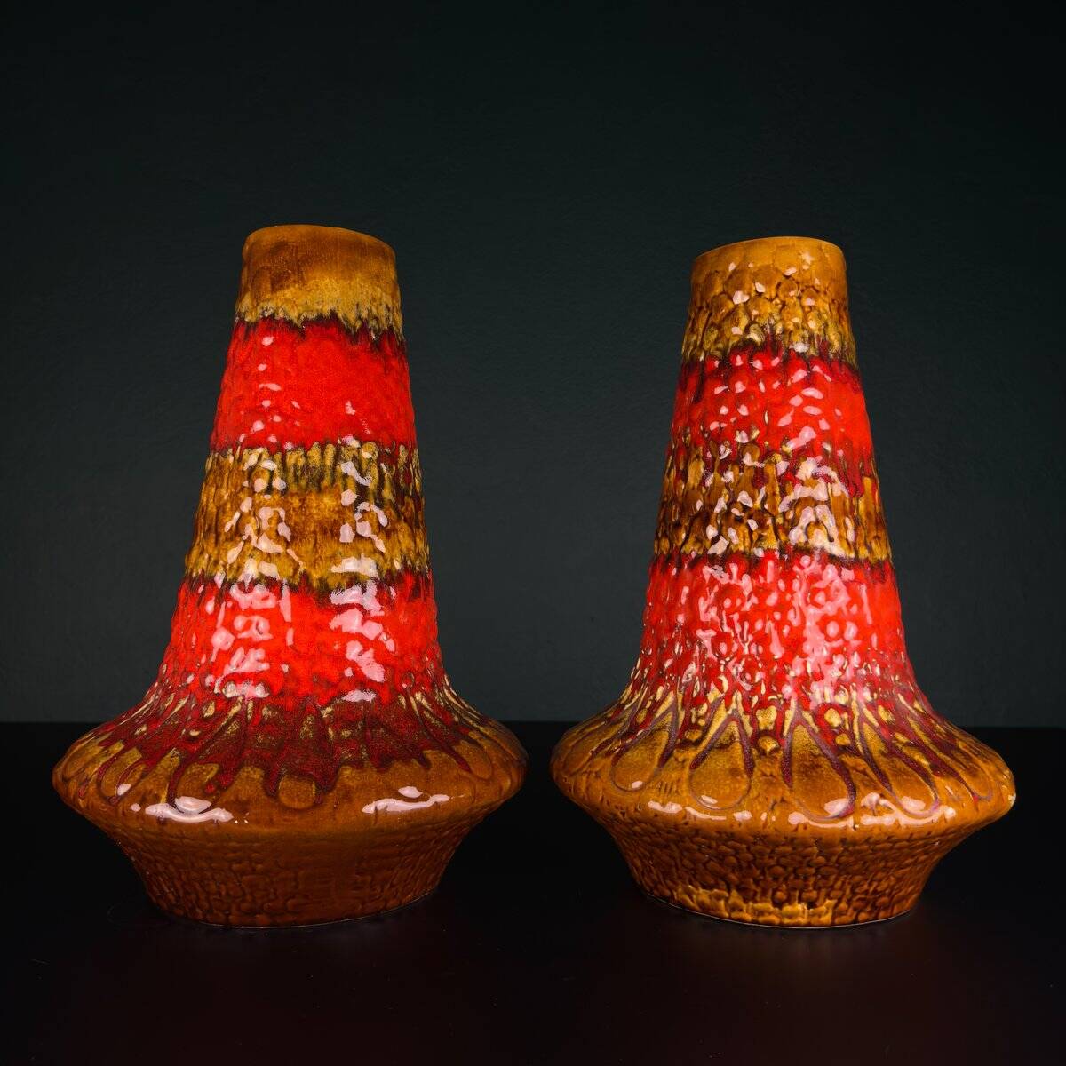 Vintage lava ceramic vase by Kil Liboje, Yugoslavia, 1960s.