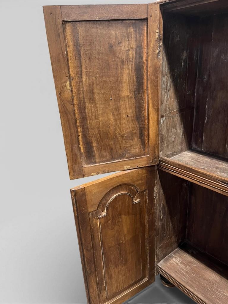 vintage shallow wooden wall cabinet