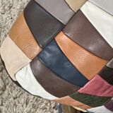 Pouf /coffre ou Ottoman « Arlequin » cuir  1970