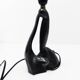 Anthropomorphic sculptural lamp base in black ceramic, Gil Agnoloni, I