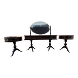 Coiffeuse triptyque vintage 1960s en acajou– signée G. Blouin Nantes