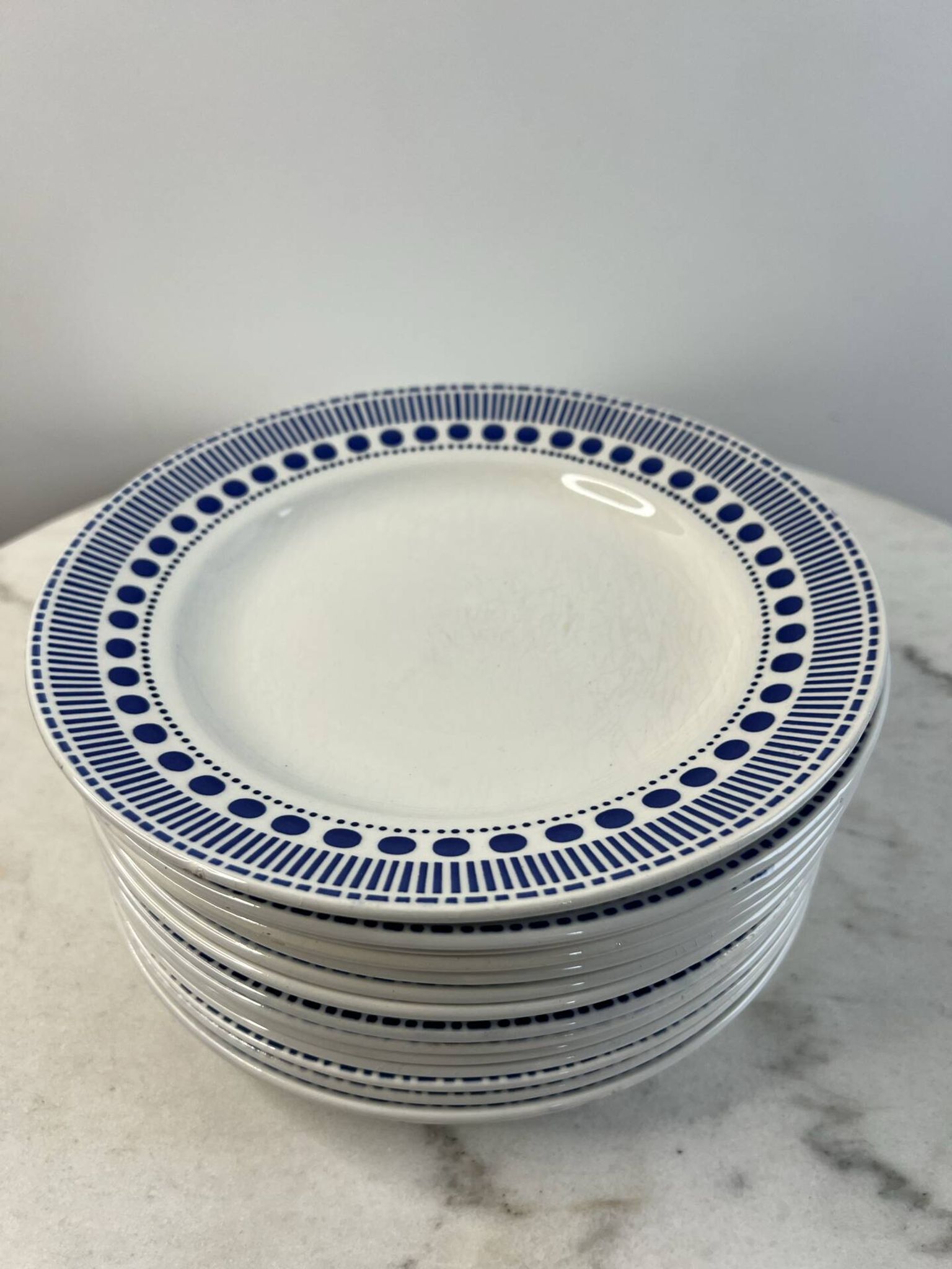 Lot de 15 assiettes plates Sarreguemines collection Béatrice