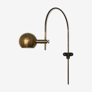 Mid Century Modern brass wall arc lamp by Gebrüder Cosack