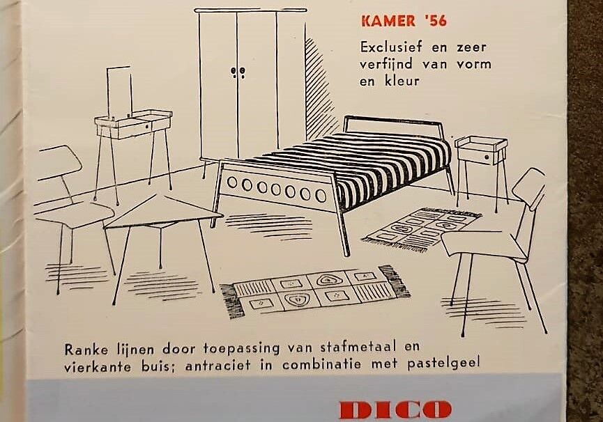 Room 56 wood and metal bed by Rob Parry and Emile Truijen for DICO, 1950