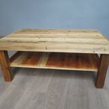 Rectangular raw wood coffee table