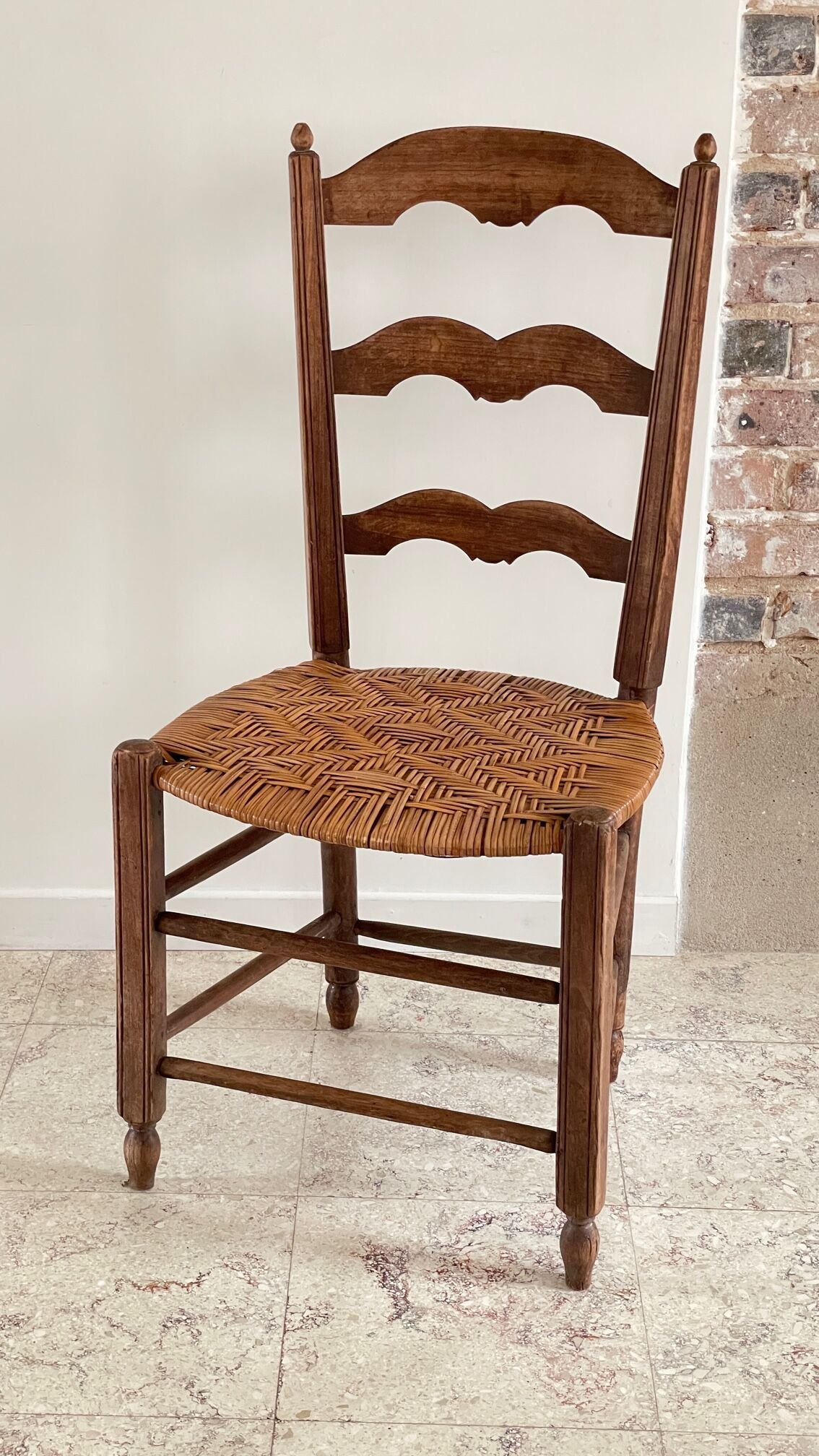 Low straw chair country style