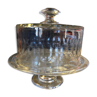 Compotier avec sa cloche en cristal