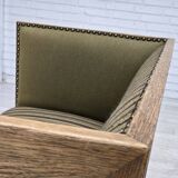 1950s, Danish 2-seater sofa, green furniture wool, oak wood.