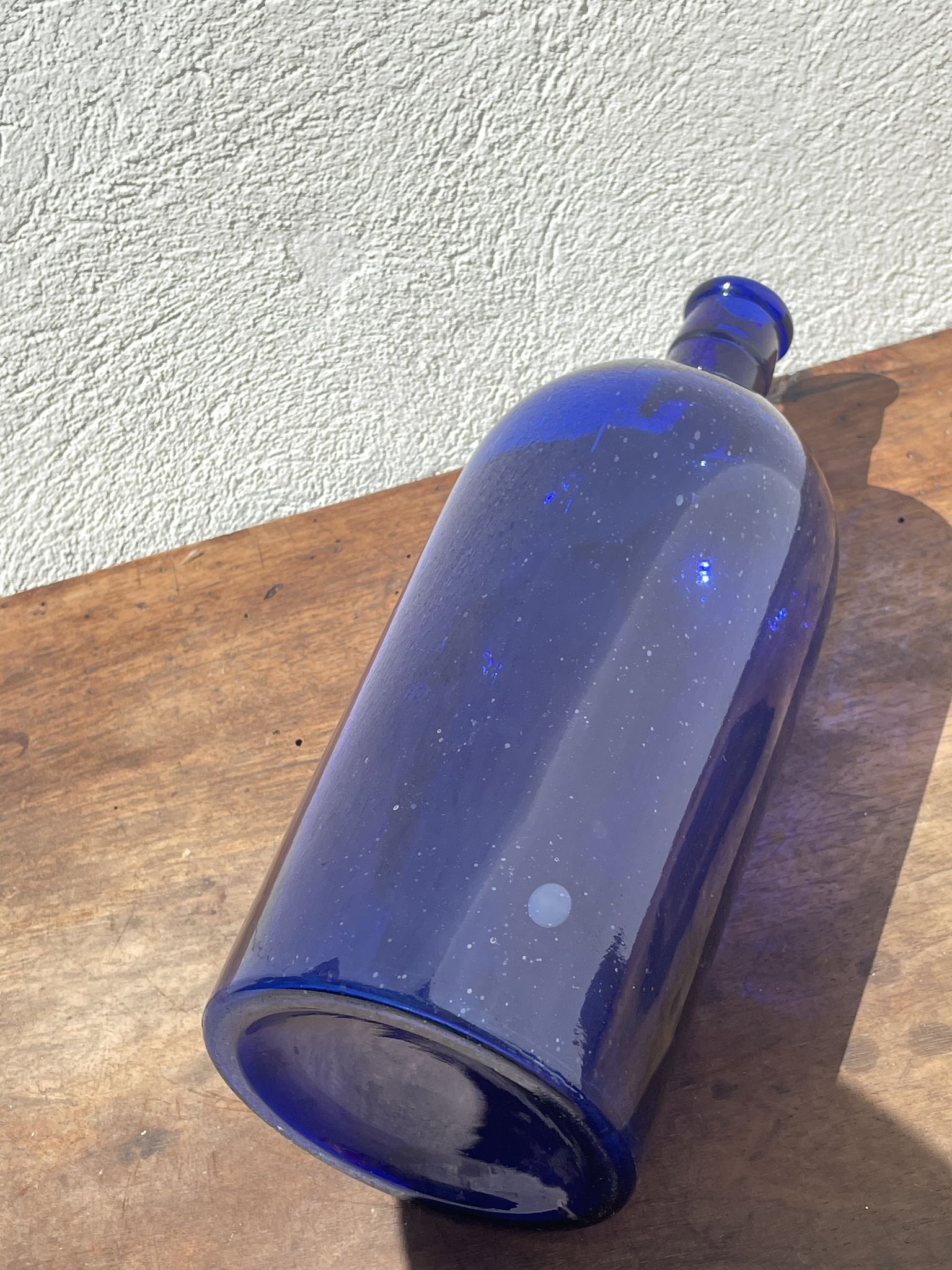 3x bouteilles en vert &bleu comme base pour lampes